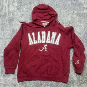 Alabama‎ Crimson Tide Hoodie Mens M Red E5 Football NCAA Logo UA Drawstring EUC
